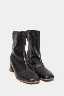 Limited Collection Limited Collection Black Square Toe Block Heel Boots In Extra Wide Eee Fit