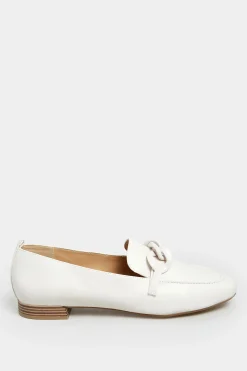Limited Collection Limited Collection Ivory White Chain Loafers In Wide E Fit
