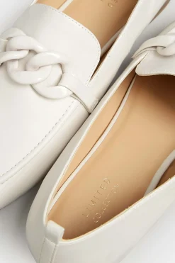 Limited Collection Limited Collection Ivory White Chain Loafers In Wide E Fit