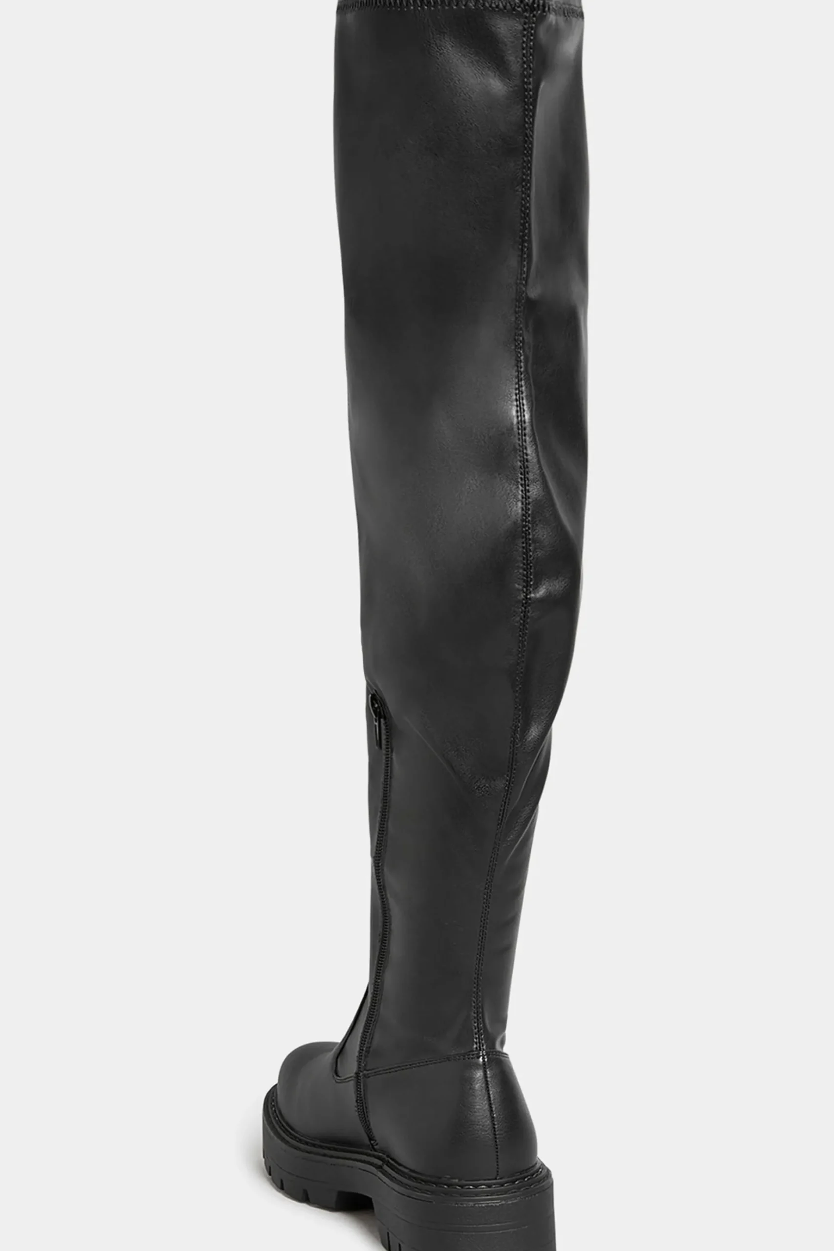 Limited Collection Limited Collection Black Over The Knee Chunky Boots In Wide E Fit & Extra Wide Eee Fit