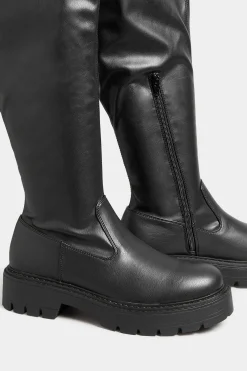 Limited Collection Limited Collection Black Over The Knee Chunky Boots In Wide E Fit & Extra Wide Eee Fit