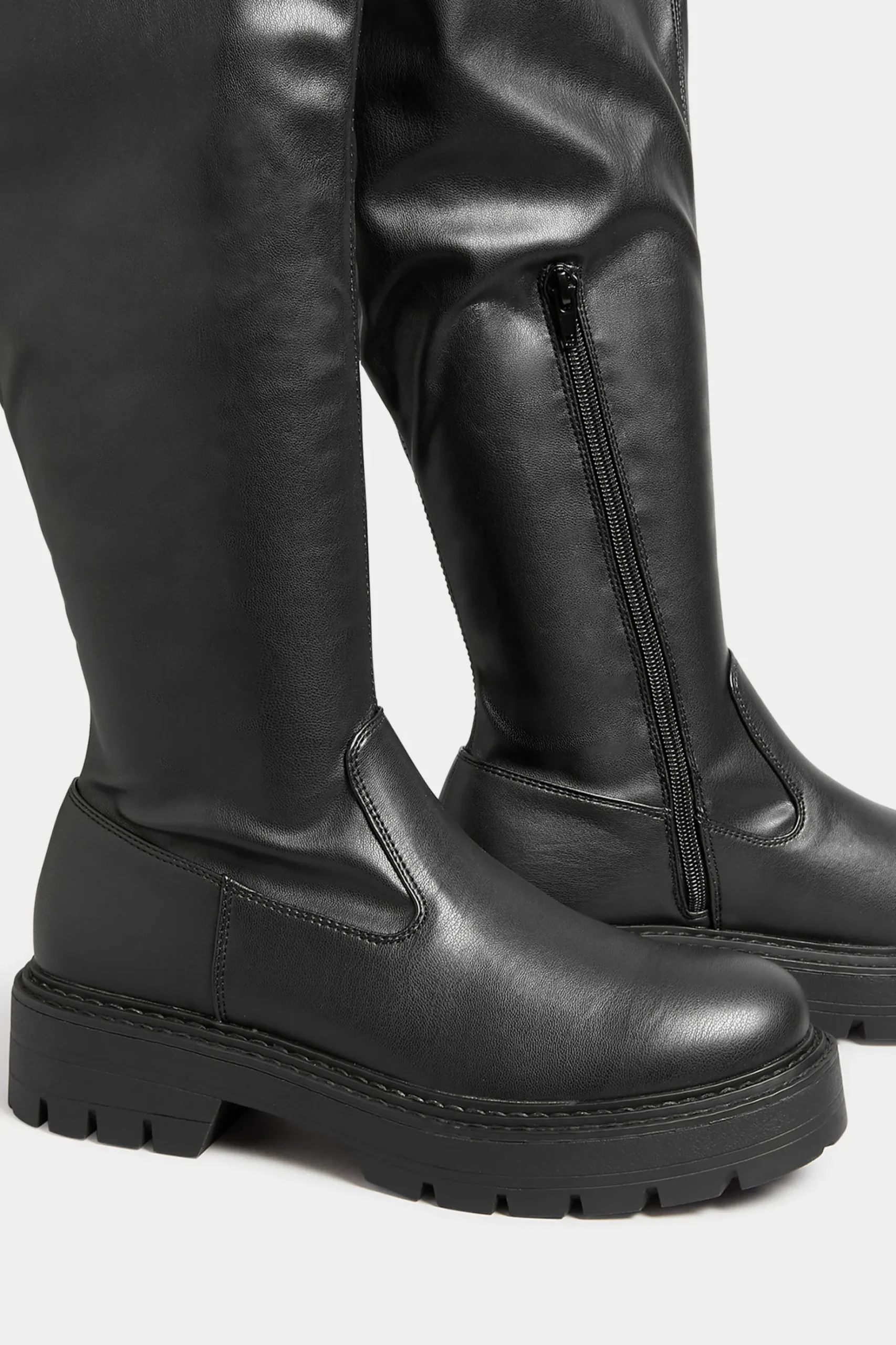Limited Collection Limited Collection Black Over The Knee Chunky Boots In Wide E Fit & Extra Wide Eee Fit