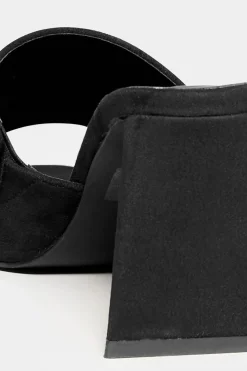 Limited Collection Limited Collection Black Triangular Heeled Mules In Wide E Fit & Extra Wide Eee Fit