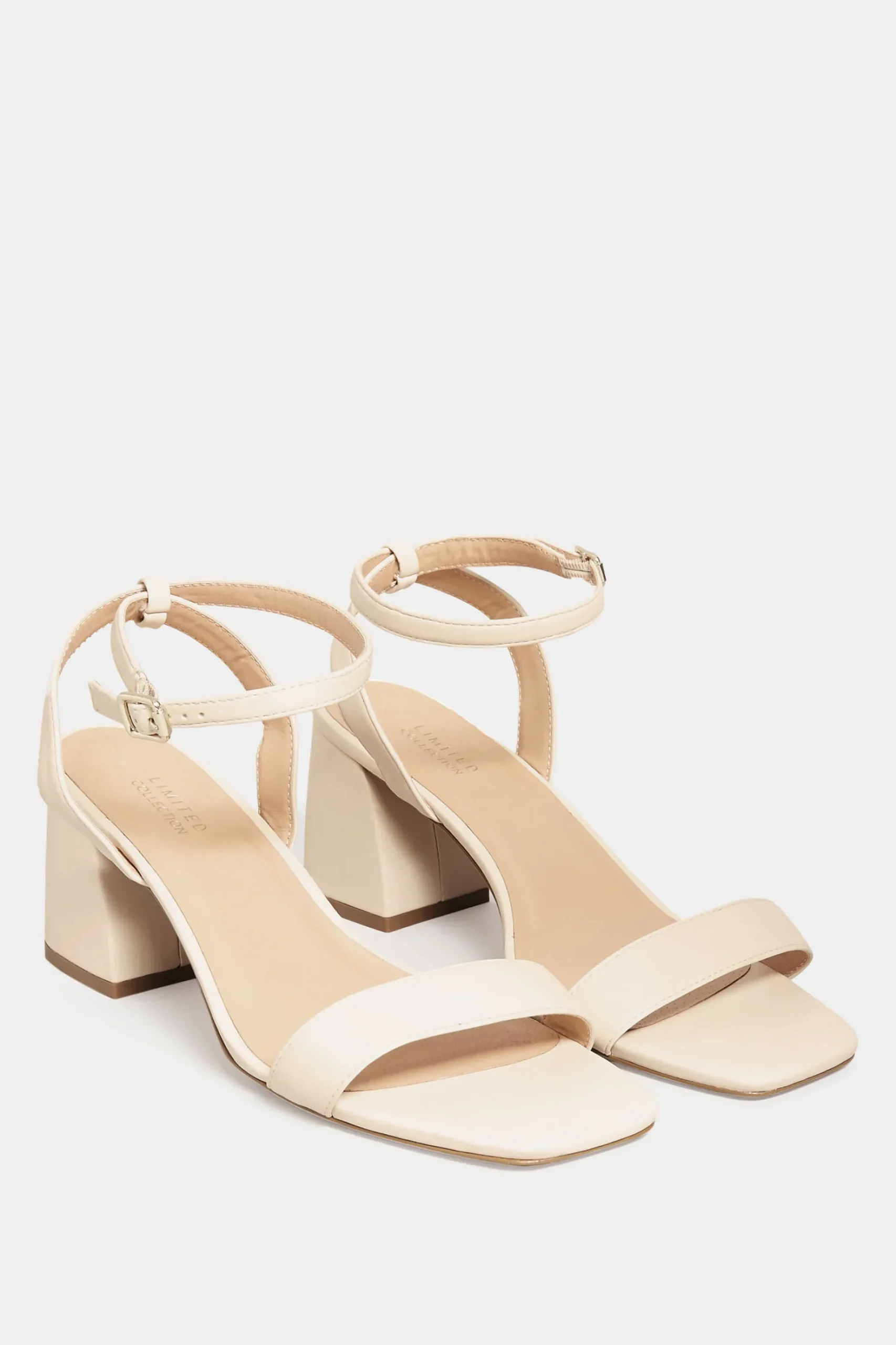 Limited Collection Limited Collection Nude Block Heel Sandals In Wide E Fit & Extra Wide Eee Fit