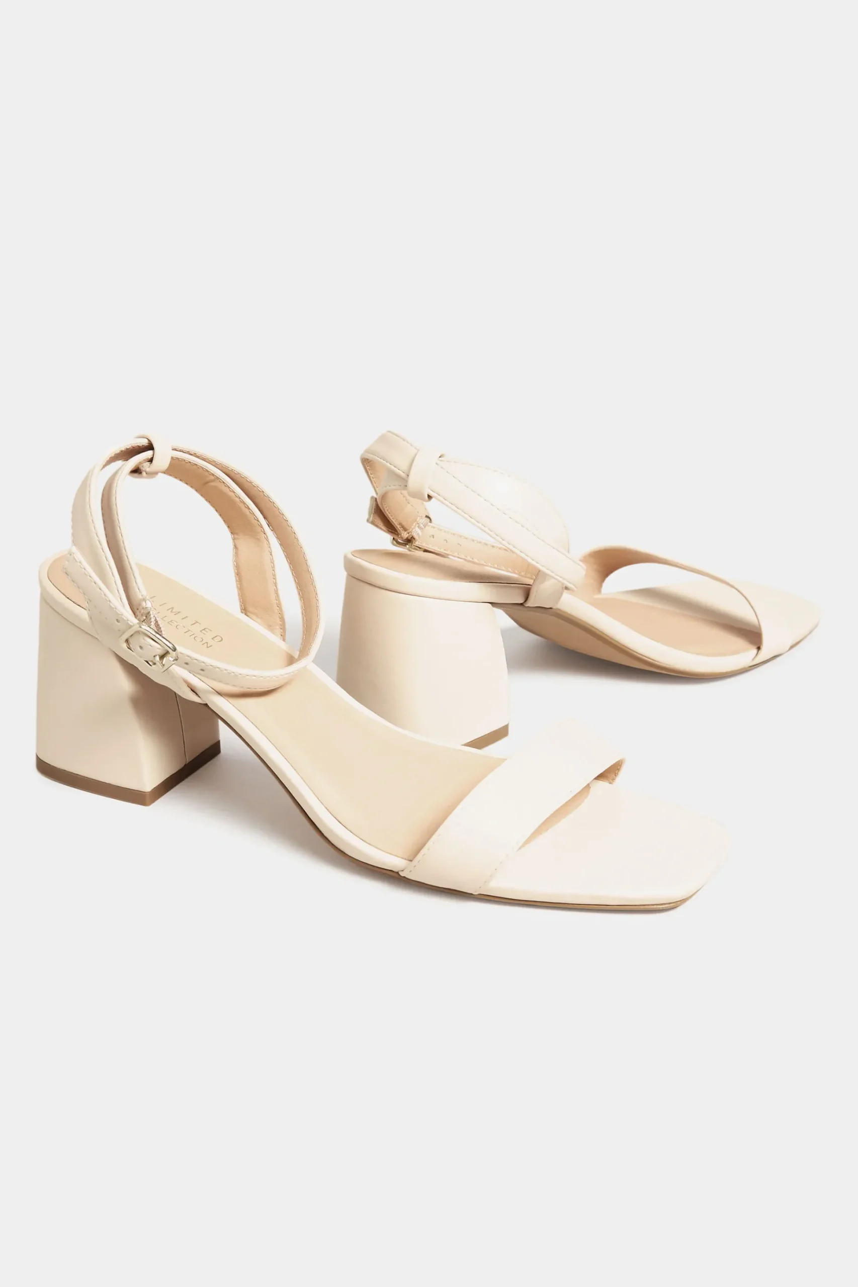 Limited Collection Limited Collection Nude Block Heel Sandals In Wide E Fit & Extra Wide Eee Fit