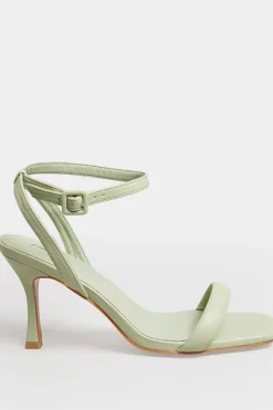 Limited Collection Limited Collection Green Padded Strap Heeled Sandals In Extra Wide Eee Fit