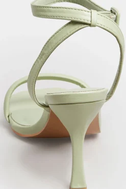 Limited Collection Limited Collection Green Padded Strap Heeled Sandals In Extra Wide Eee Fit