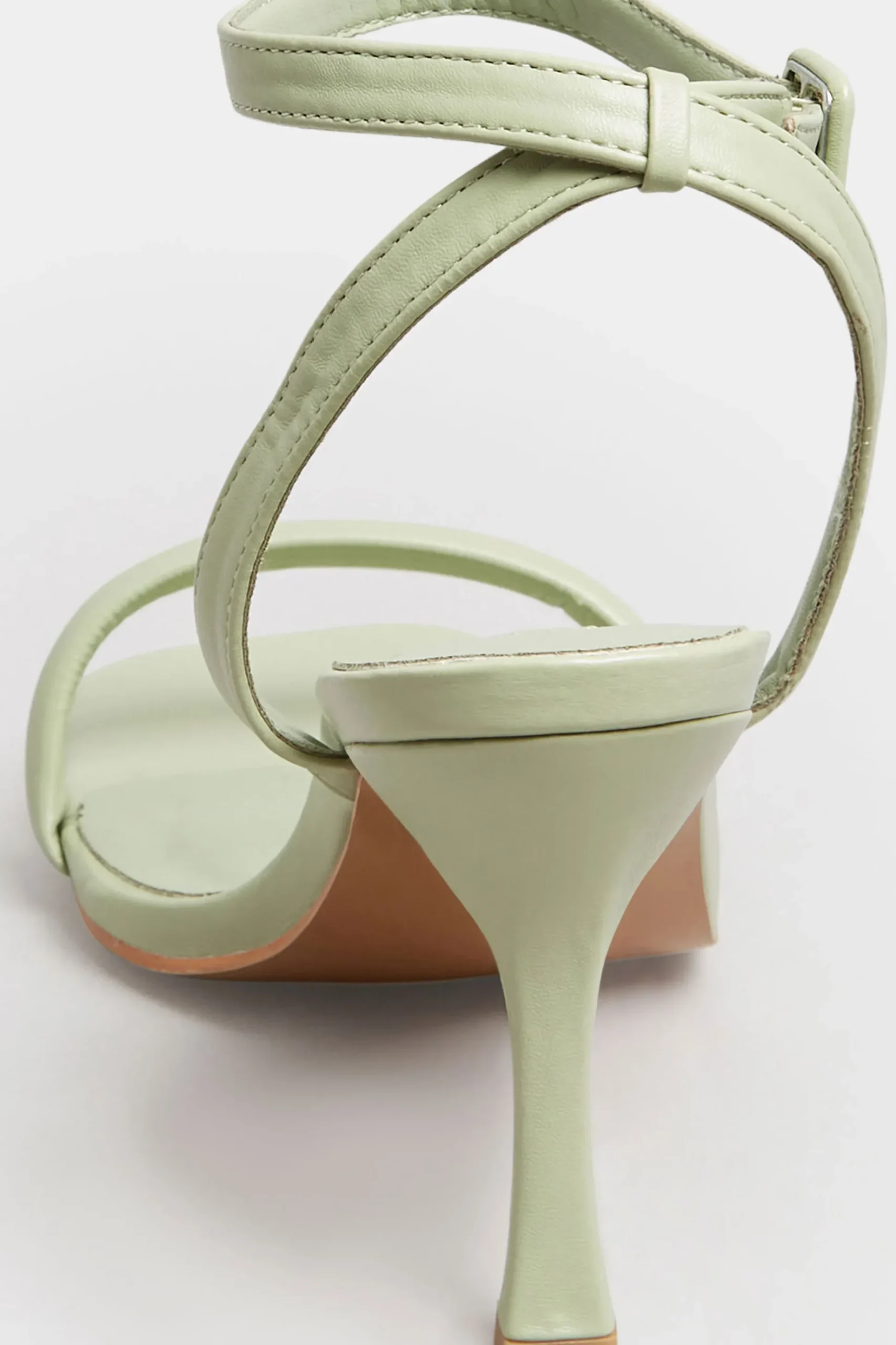 Limited Collection Limited Collection Green Padded Strap Heeled Sandals In Extra Wide Eee Fit