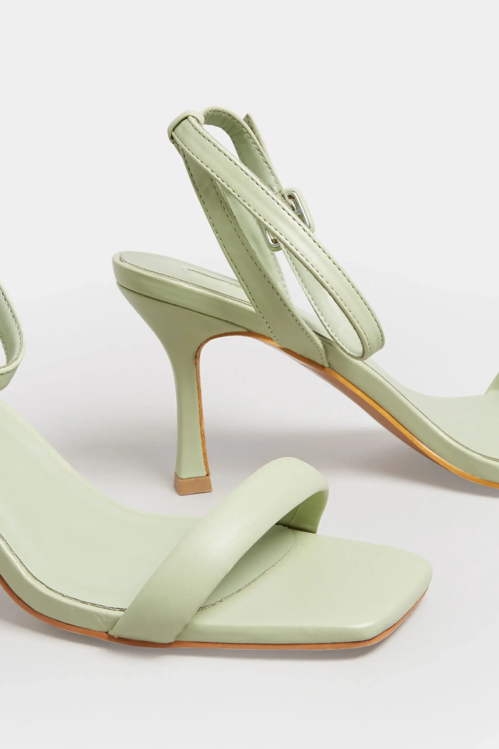 Limited Collection Limited Collection Green Padded Strap Heeled Sandals In Extra Wide Eee Fit