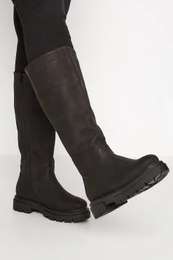 Limited Collection Limited Collection Black Chunky Calf Boots In Wide E Fit & Extra Wide Eee Fit