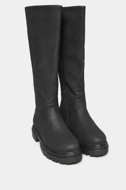 Limited Collection Limited Collection Black Chunky Calf Boots In Wide E Fit & Extra Wide Eee Fit