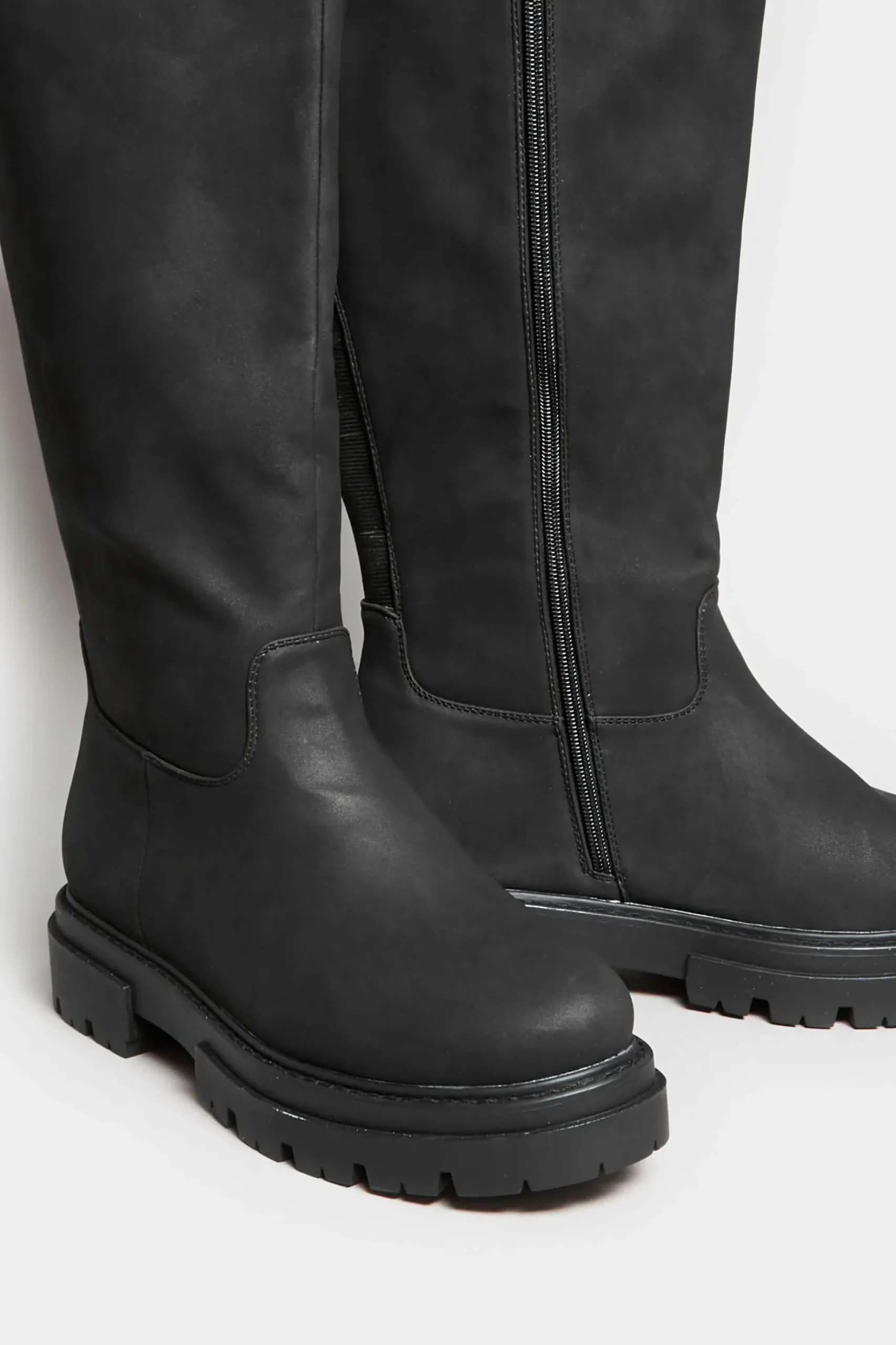 Limited Collection Limited Collection Black Chunky Calf Boots In Wide E Fit & Extra Wide Eee Fit