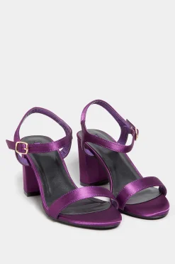 Limited Collection Limited Collection Purple Block Heel Sandal In Wide E Fit & Extra Wide Eee Fit