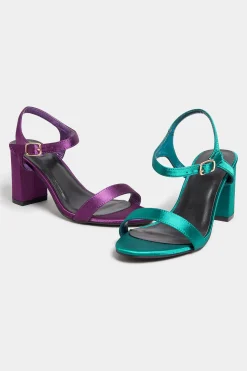 Limited Collection Limited Collection Purple Block Heel Sandal In Wide E Fit & Extra Wide Eee Fit