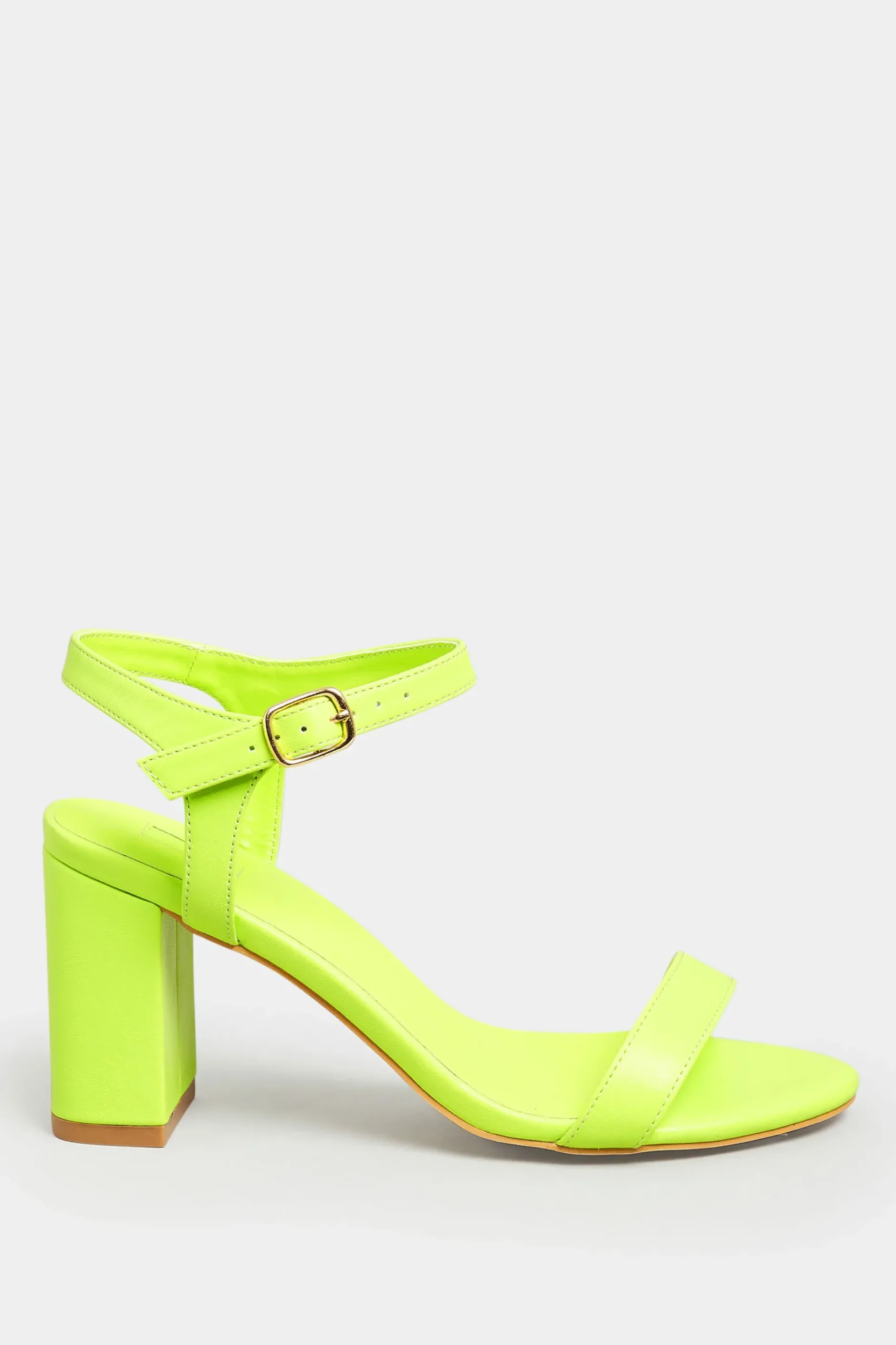 Limited Collection Limited Collection Lime Green Block Heel Sandal In Wide E Fit & Extra Wide Fit