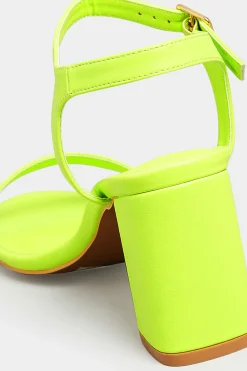 Limited Collection Limited Collection Lime Green Block Heel Sandal In Wide E Fit & Extra Wide Fit