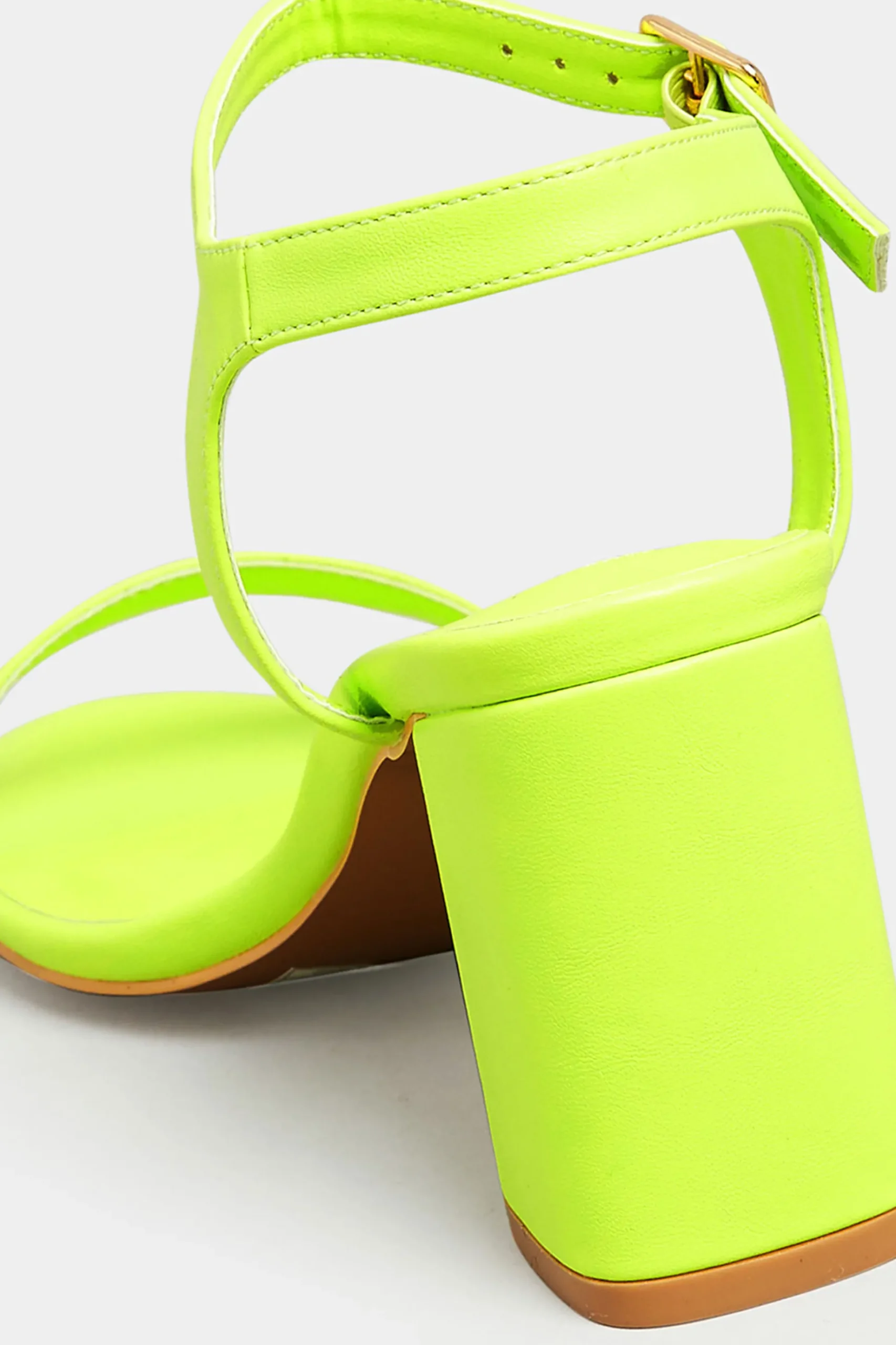Limited Collection Limited Collection Lime Green Block Heel Sandal In Wide E Fit & Extra Wide Fit