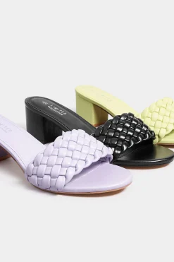 Limited Collection Limited Collection Lilac Purple Plaited Mule In Wide E Fit & Extra Wide Eee Fit