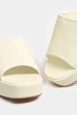 Limited Collection Limited Collection White Platform Mule Sandals In E Wide Fit & Eee Extra Wide Fit