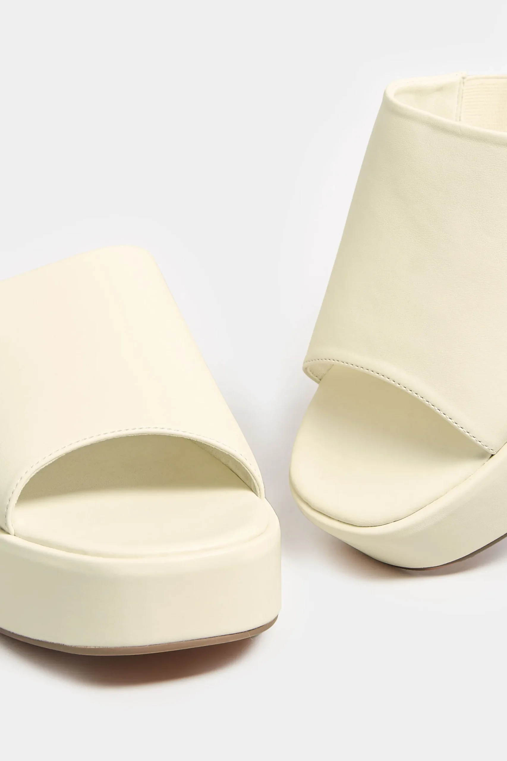 Limited Collection Limited Collection White Platform Mule Sandals In E Wide Fit & Eee Extra Wide Fit