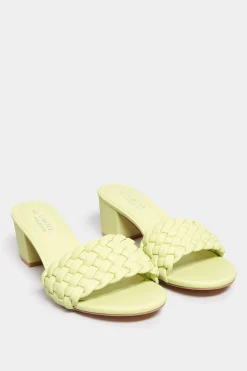 Limited Collection Limited Collection Green Plaited Mule In Wide E Fit & Extra Wide Eee Fit