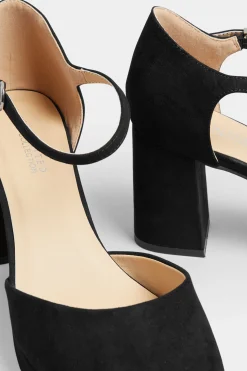 Limited Collection Limited Collection Black Platform Court Shoes In Extra Wide Eee Fit