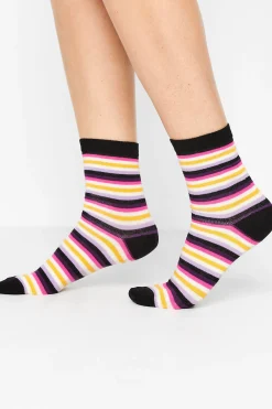 Lts Lts 3 Pack Black Star & Stripe Print Ankle Socks