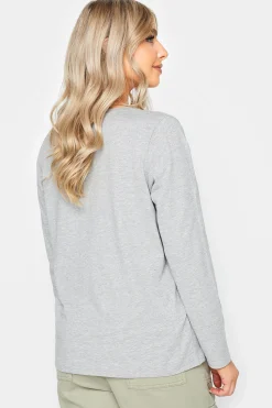 M&Co M&Co Grey V-Neck Long Sleeve T-Shirt