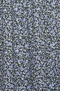 M&Co Petites M&Co Petite Blue Ditsy Floral Print Midi Dress