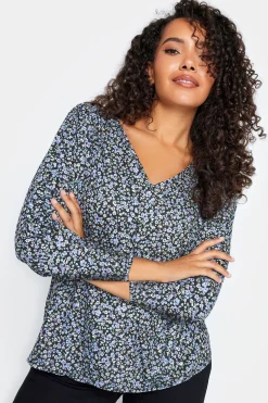 M&Co Petites M&Co Petite Blue Ditsy Floral Print Top