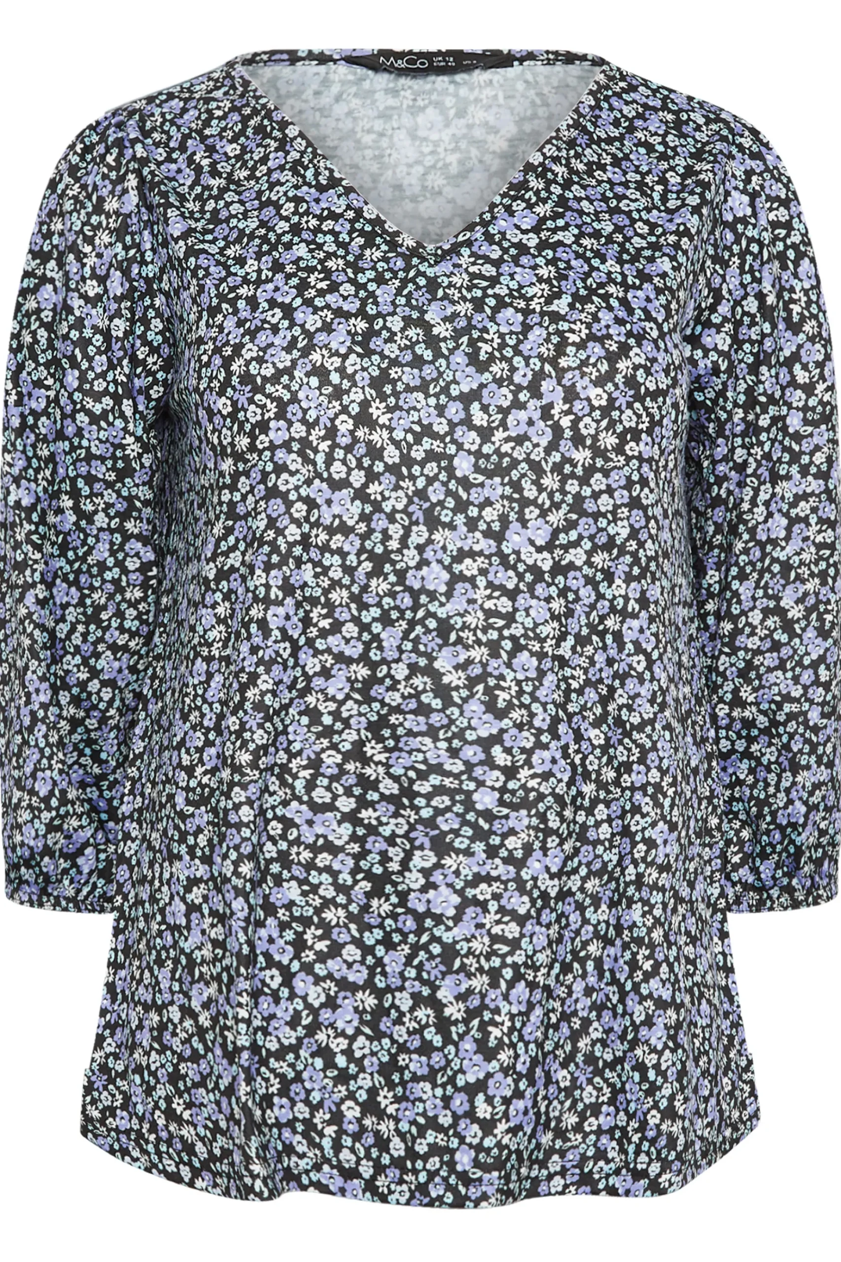 M&Co Petites M&Co Petite Blue Ditsy Floral Print Top
