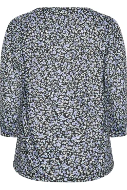 M&Co Petites M&Co Petite Blue Ditsy Floral Print Top