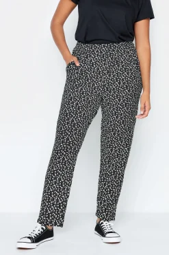 M&Co Petites M&Co Petite Black Ditsy Floral Print Harem Trousers