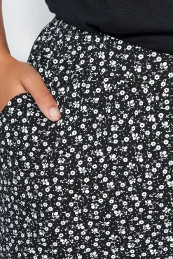 M&Co Petites M&Co Petite Black Ditsy Floral Print Harem Trousers