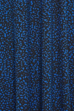 M&Co Petites M&Co Petite Cobalt Blue Dalmatian Print Midi Dress