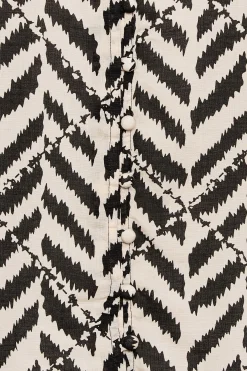 M&Co Petites M&Co Petite Cream Abstract Patterned Blouse