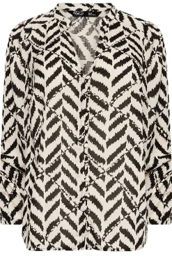 M&Co Petites M&Co Petite Cream Abstract Patterned Blouse