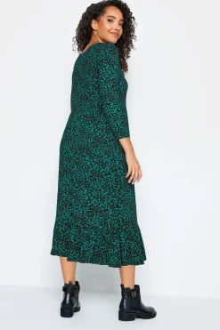 M&Co Petites M&Co Petite Green Ditsy Floral Print Midi Dress