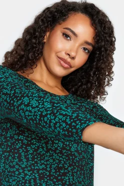 M&Co Petites M&Co Petite Green Ditsy Floral Print Midi Dress