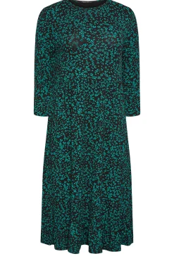 M&Co Petites M&Co Petite Green Ditsy Floral Print Midi Dress