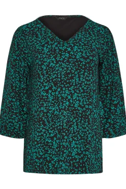 M&Co Petites M&Co Petite Green Ditsy Floral Print Top