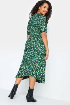 M&Co Petites M&Co Petite Green Ditsy Floral Print Midi Dress