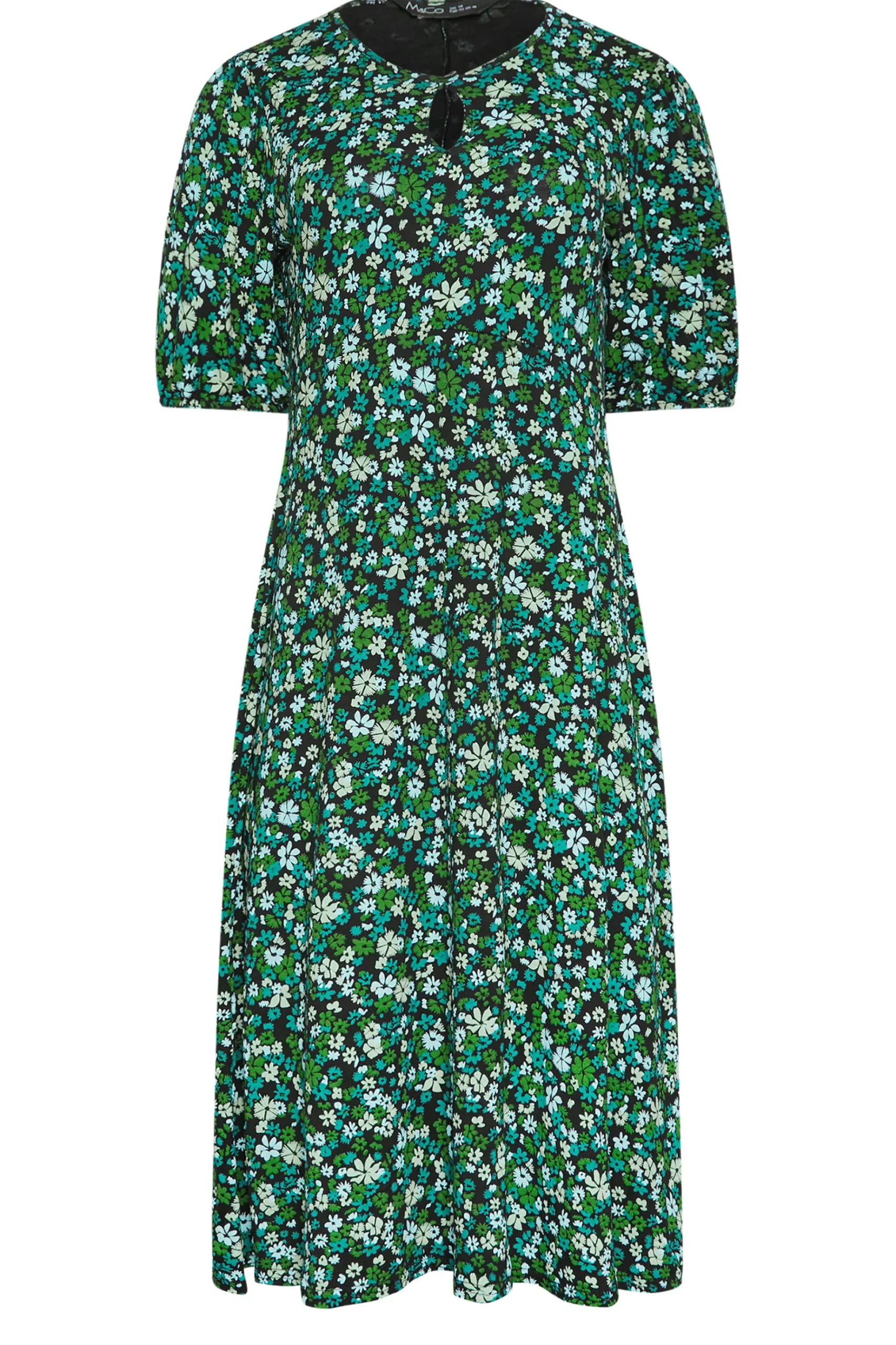 M&Co Petites M&Co Petite Green Ditsy Floral Print Midi Dress