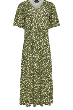 M&Co Petites M&Co Petite Green & Yellow Ditsy Floral Print Dress