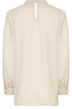 M&Co Womens M&Co Beige Brown Keyhole Back High Neck Blouse