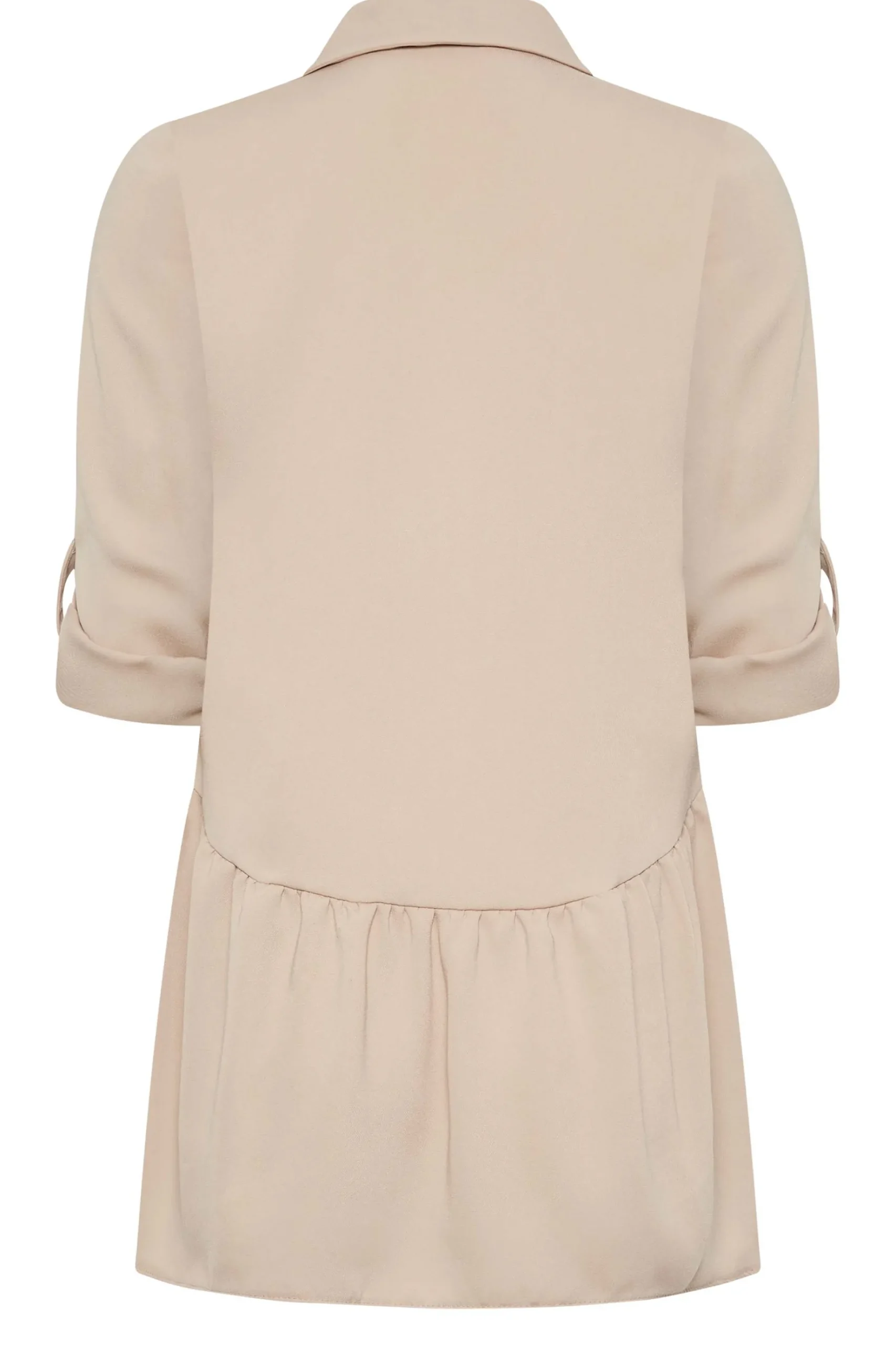 M&Co Womens M&Co Beige Brown Frill Hem Shirt