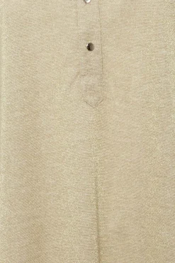 M&Co Womens M&Co Beige Brown Glitter Half Placket Shirt