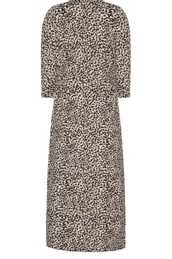 M&Co Womens M&Co Beige Brown Leopard Print Button Through Midaxi Dress