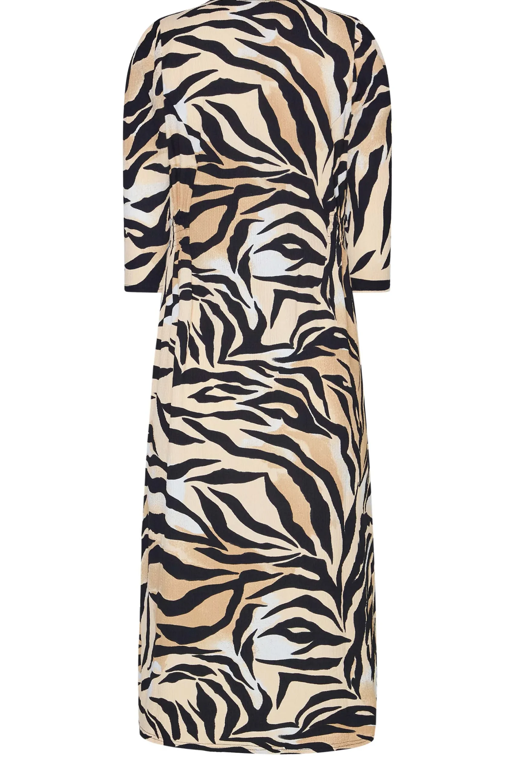 M&Co Womens M&Co Beige Brown Zebra Print Button Through Midaxi Dress