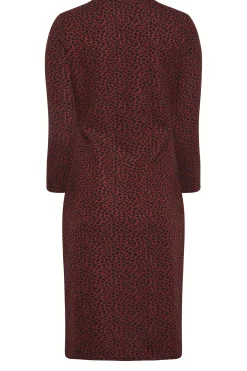 M&Co Womens M&Co Berry Red Animal Jacquard Shift Dress